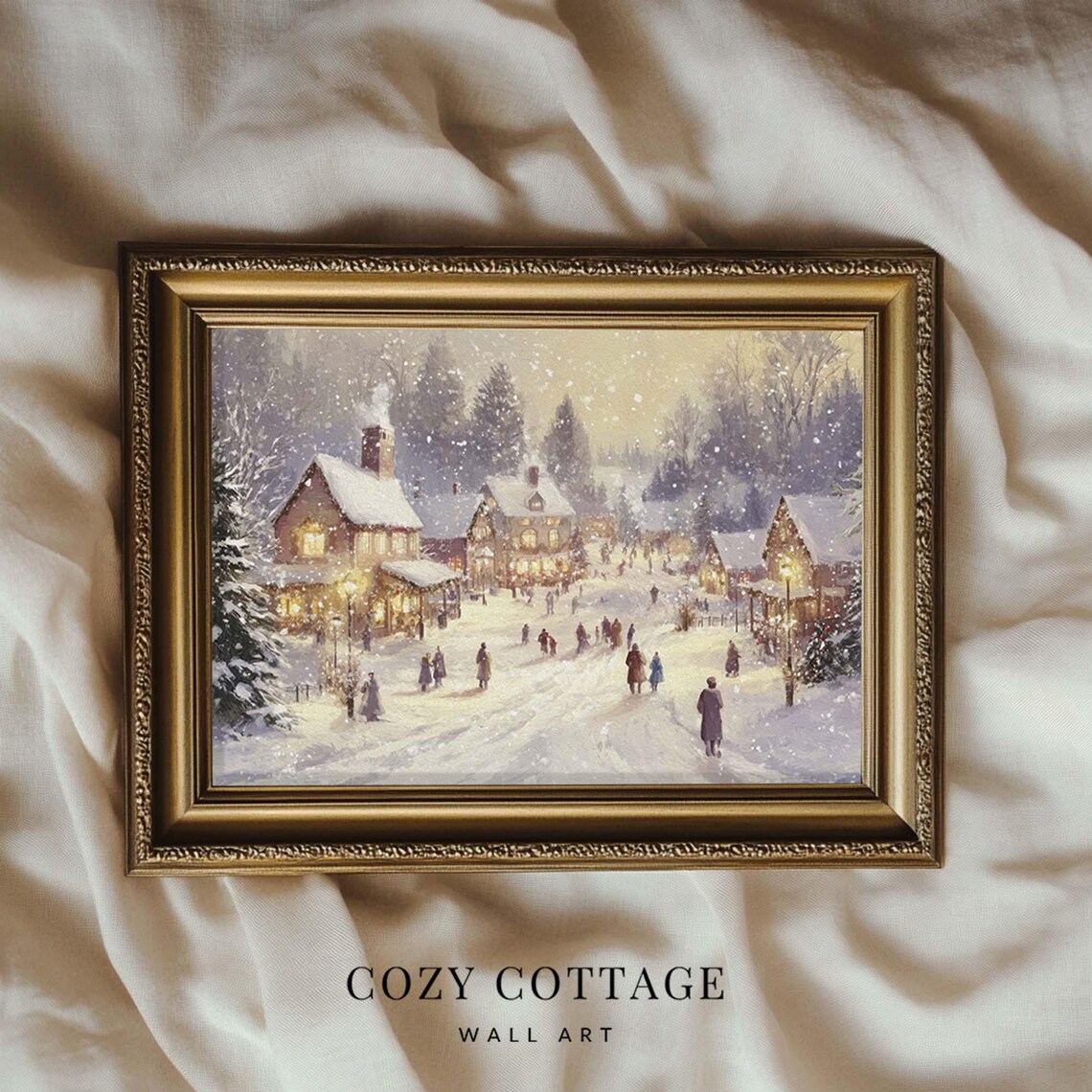 Winter Village, Cozy Vintage Style Cottage Decor