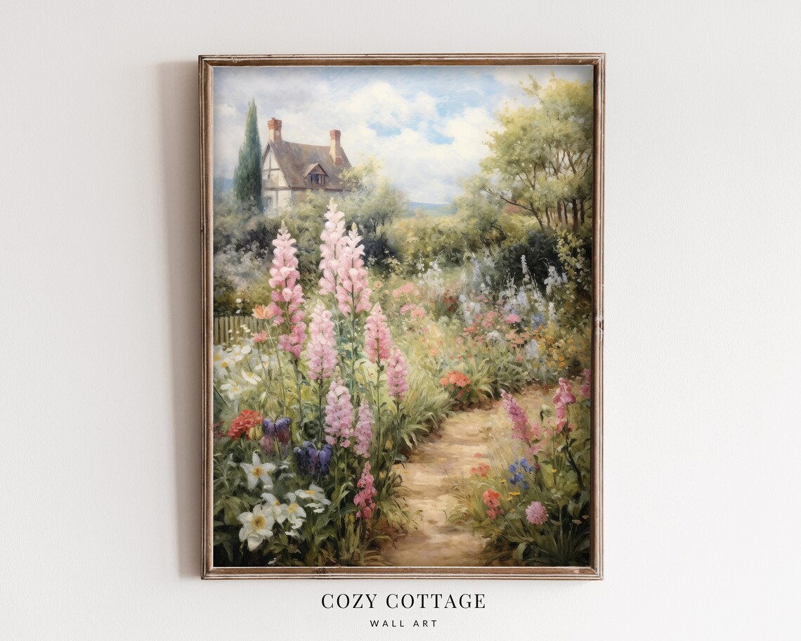 English Cottage Garden Vintage Style Art Print - Image 2