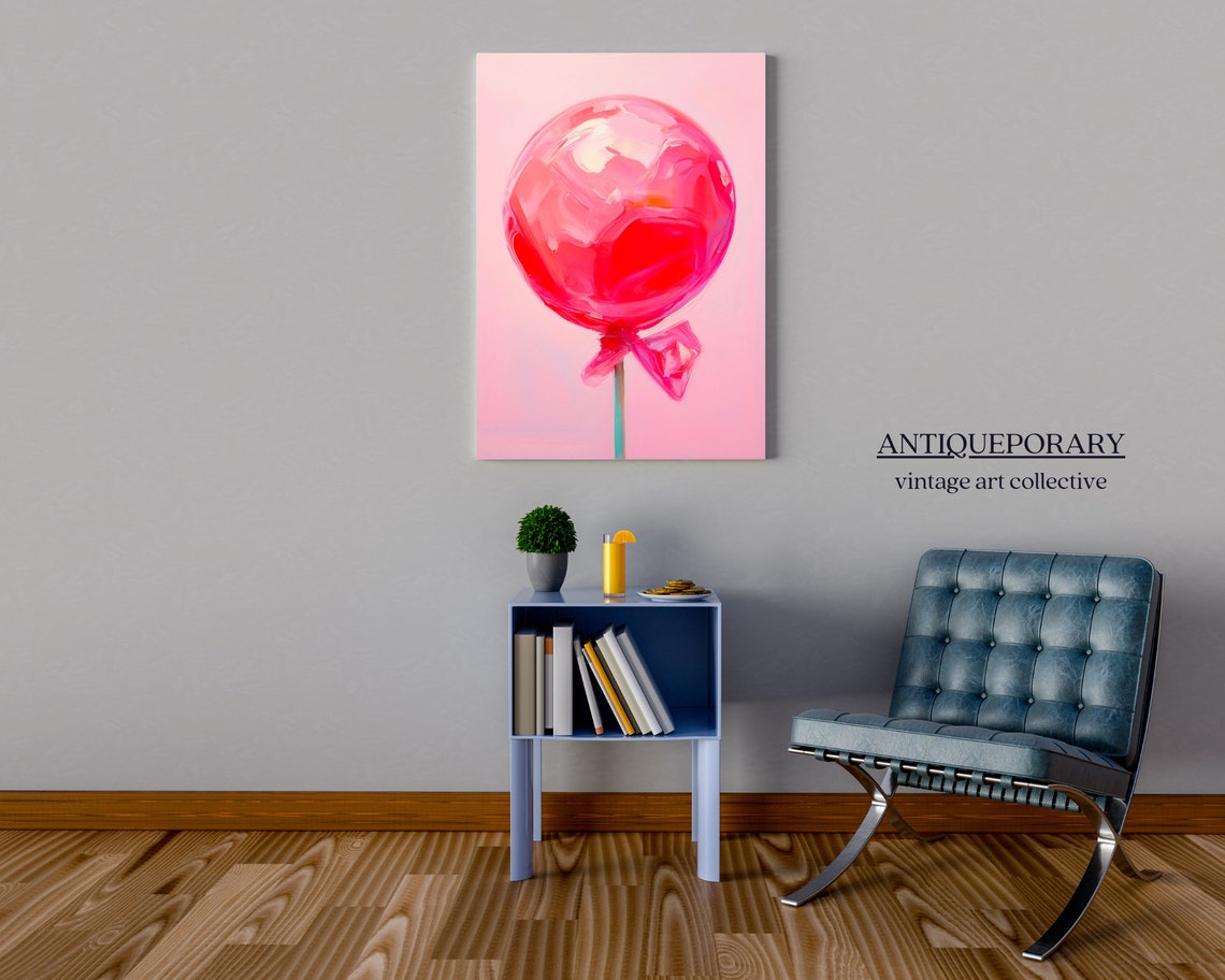 Giant Pink Lollipop Pop Art Candy Still Life Modern Wall Poster - Image 4