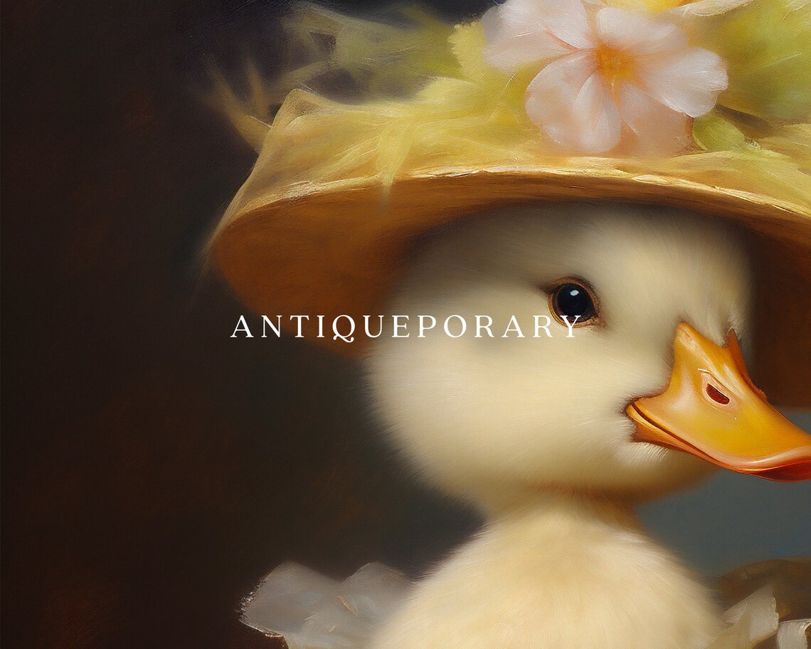 Baby Duck Bonnet Flower Hat Ruffled Dress Victorian Portrait Poster - Image 3