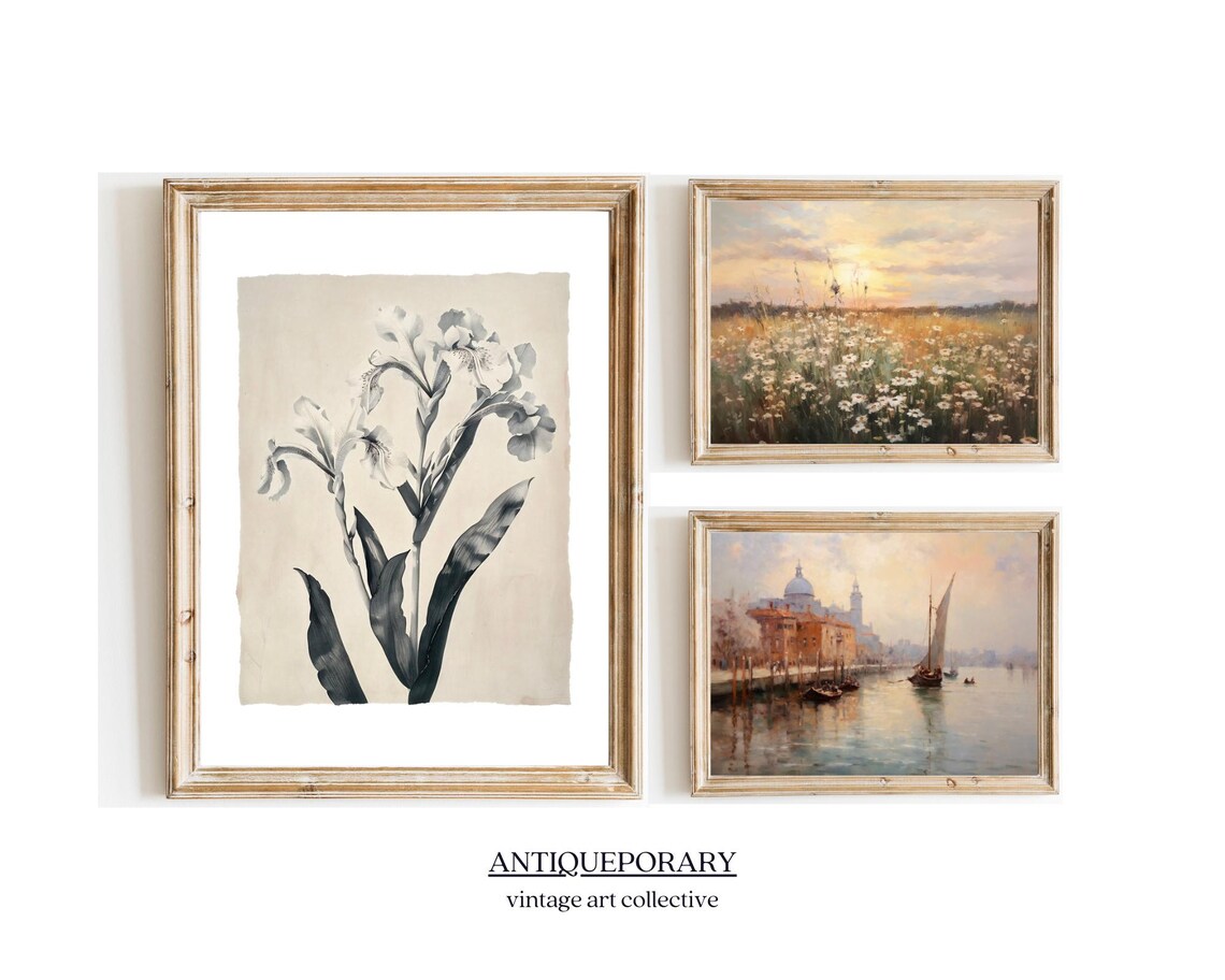 Vintage Botanical Lily Illustration Monochrome Antique Poster - Image 4