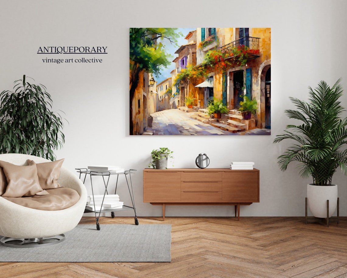 French Cityscape Art Print Vintage Architecture Oil Painting Urban Wall Decor Vintage European Cityscape Painting Wall Art - Image 7
