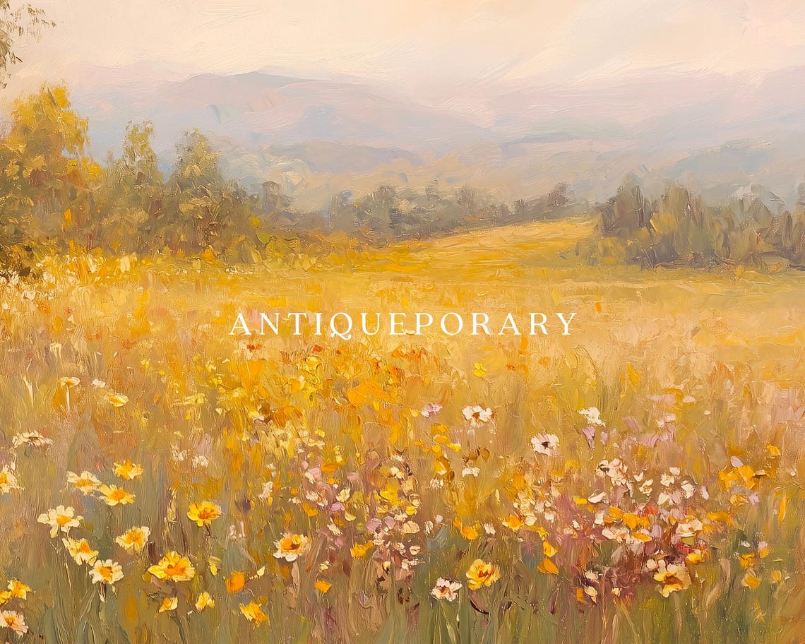 Golden Wildflower Meadow Bathed in Sunlight Landscape Poster - Image 2