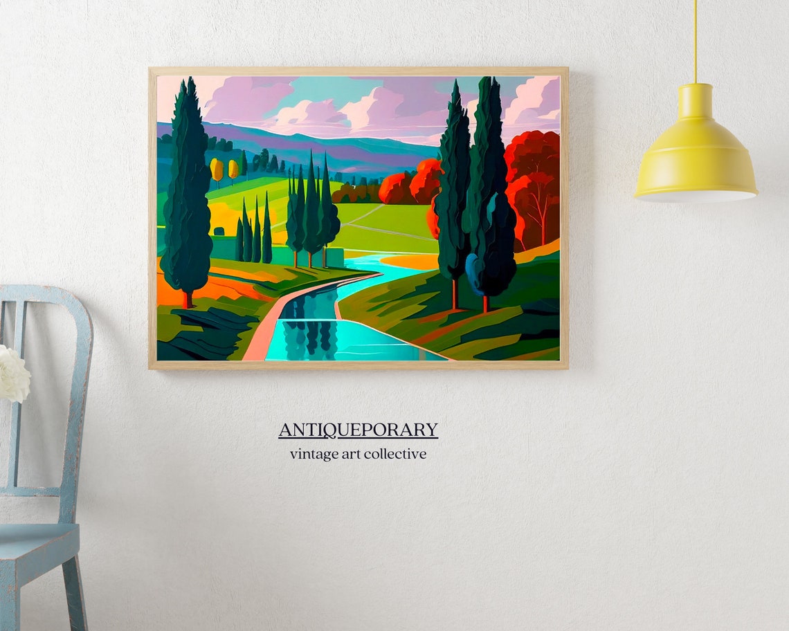 Contemporary Painting Of Country Landscape Scenery Canadian Wall Art Newfoundland Prints California Scenery Vineyard Painting - Image 4