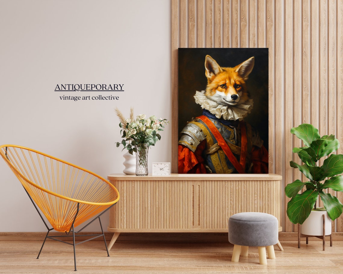 Noble Fox in Renaissance Armor and Ruff Regal Portrait Poster - Image 6