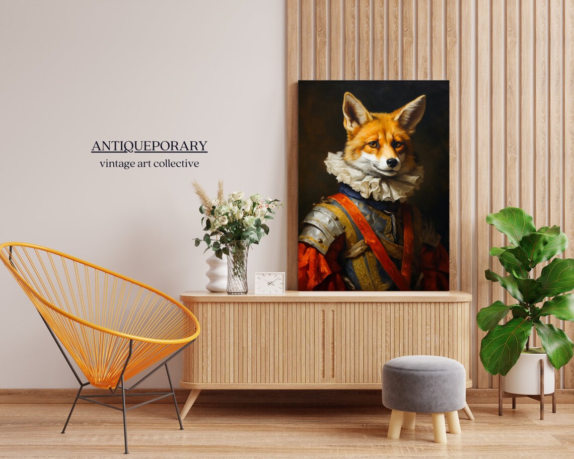 Victorian Animal Portrait Dressed Animal Prints Royal Fox Poster Royal Animal Painting Renaissance Animal Portrait Vintage Inspired Art - Image 6