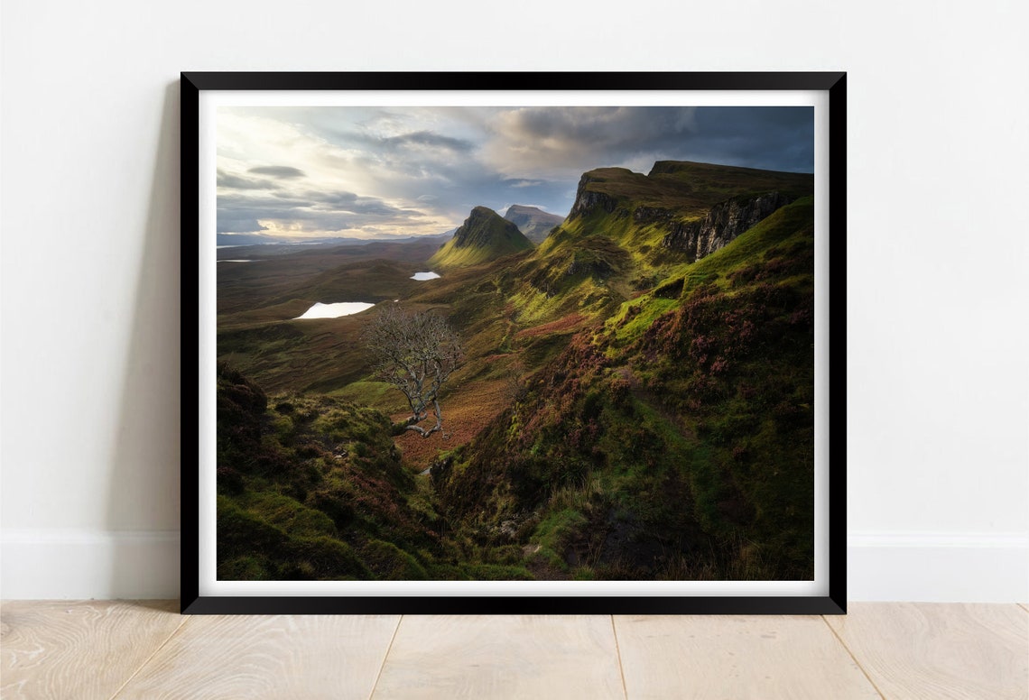 Quiraing Isle of Skye Dramatic Green Ridges Lochans Light Poster