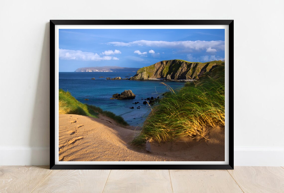Balnakeil Beach Turquoise Sea Sand Dunes Near Durness Scotland Poster