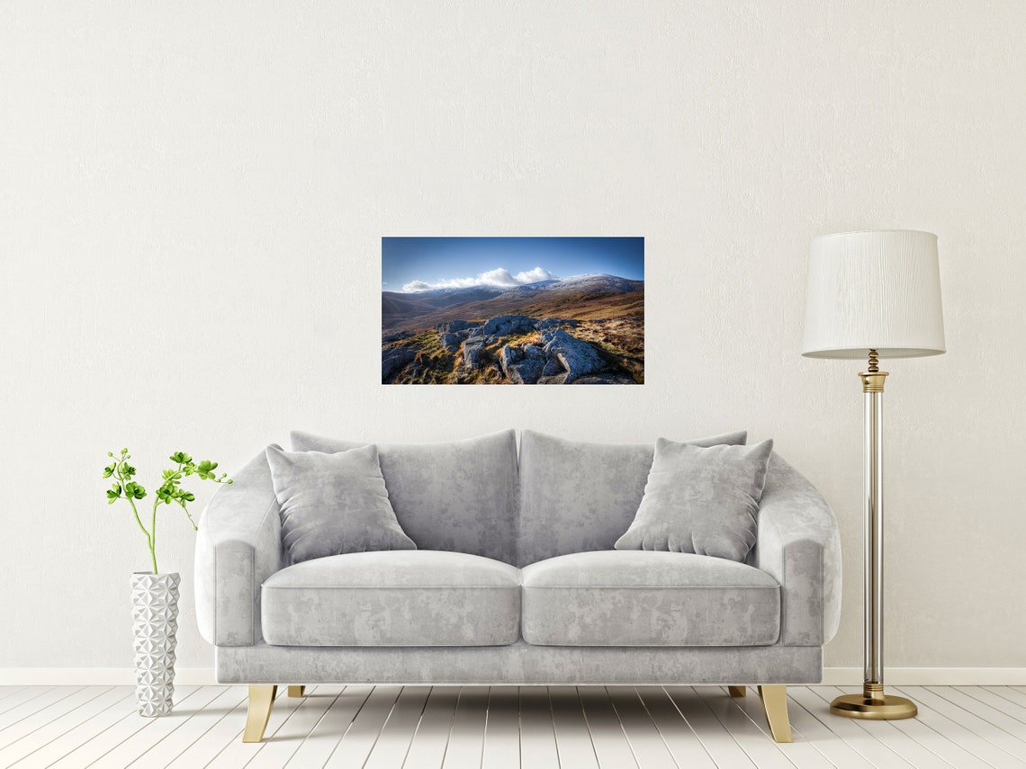 Carneddau Range Snowdonia Wales Snowy Peaks Rocky Ridge Poster - Image 2
