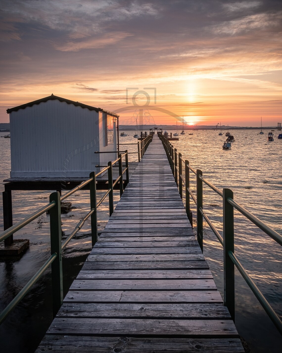 Hardway Pier Gosport Hampshire Sunrise Wooden Jetty Scene Poster - Image 3