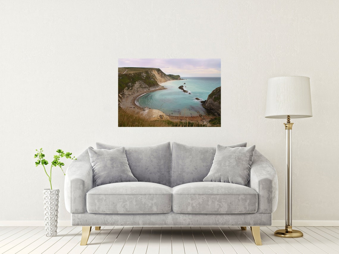 Lulworth Cove Dorset Turquoise Bay White Cliffs Coastal Poster - Image 2