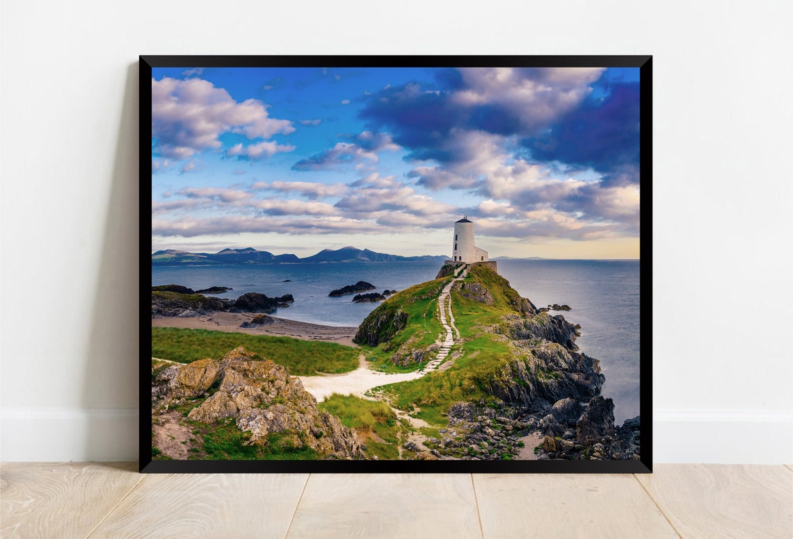 Llanddwyn Island Anglesey Lighthouse On Rocky Island At Sea Poster - Image 2