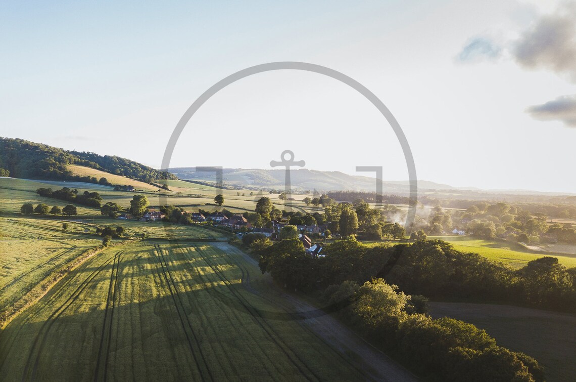 Heyshott South Downs England Golden Morning Over Rolling Green Hills Poster - Image 3