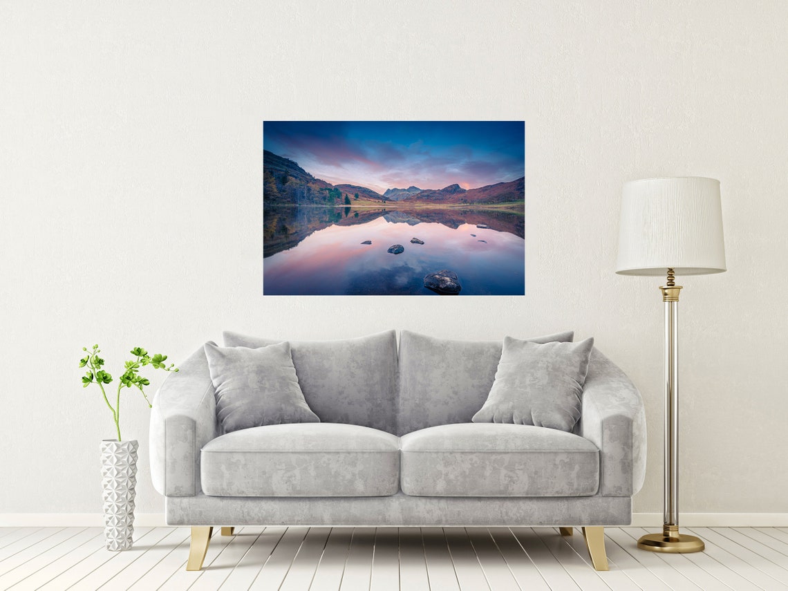 Blea Tarn Lake District Mirror Reflection Of Autumn Mountains Poster - Image 2