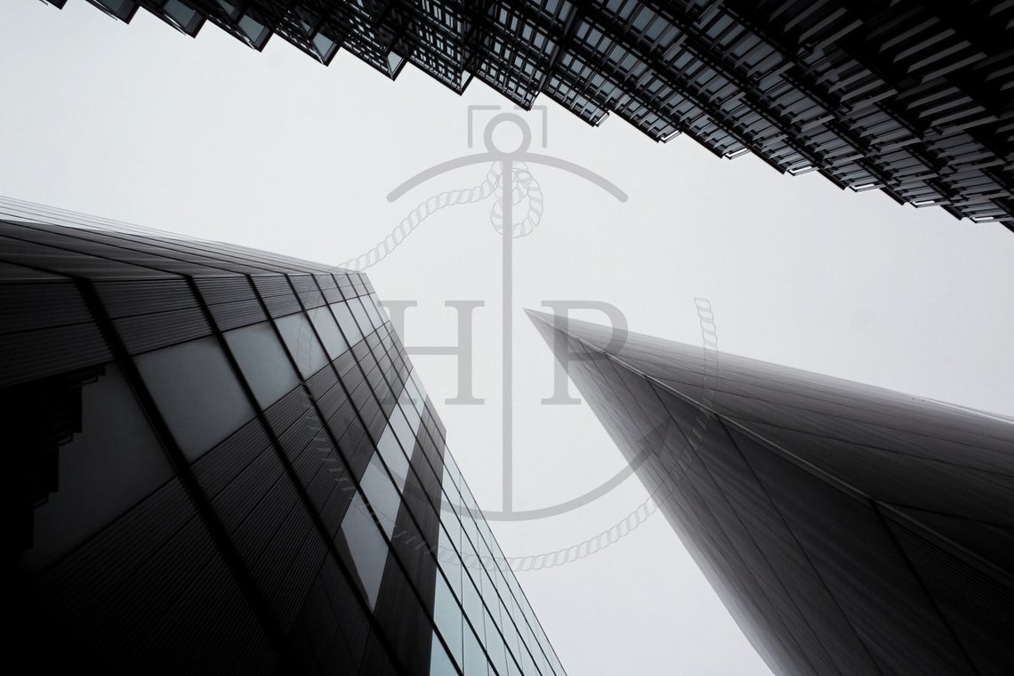 Modern Skyscrapers Abstract Looking Up At Architecture Poster - Image 3