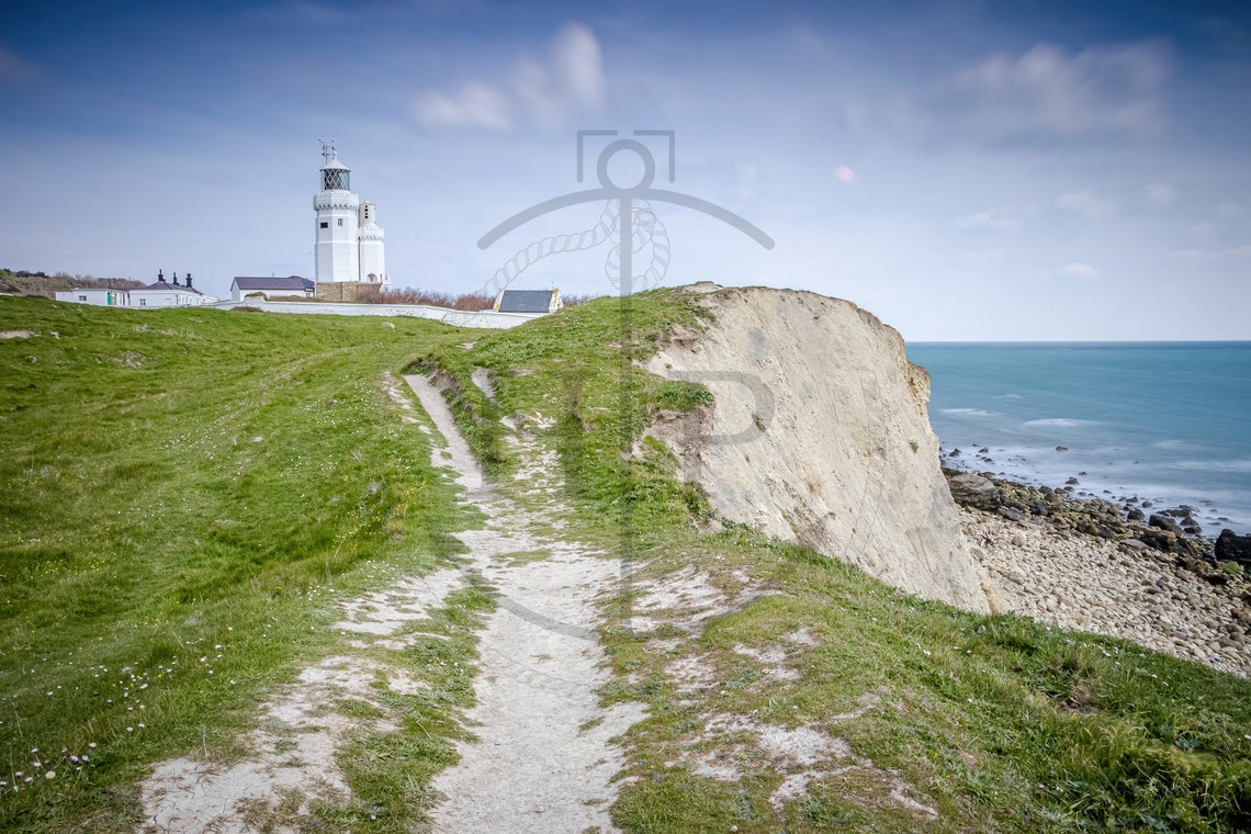 St Catherines Lighthouse On Chalk Cliffs Isle Of Wight Coast Poster - Image 3