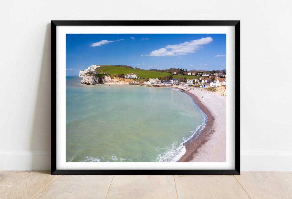 Freshwater Bay Isle Of Wight Chalk Cliffs Coastal Seascape Poster