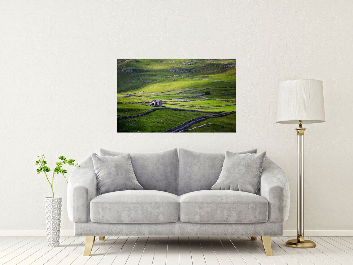 Yorkshire Dales Barns And Green Hills Travel Poster - Image 2