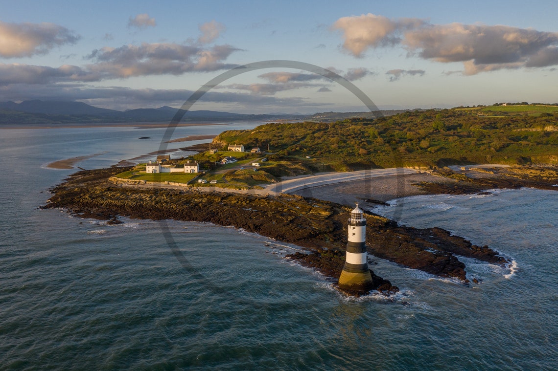 Penmon Lighthouse Anglesey Aerial View Of Striped Tower Poster - Image 3