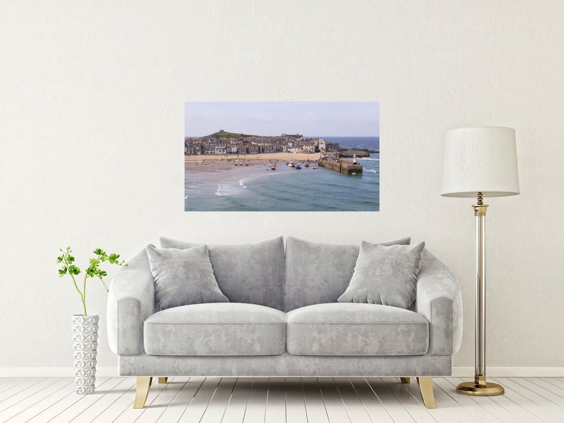 St Ives Cornwall Harbour Boats Pier Lighthouse Seaside Poster - Image 2