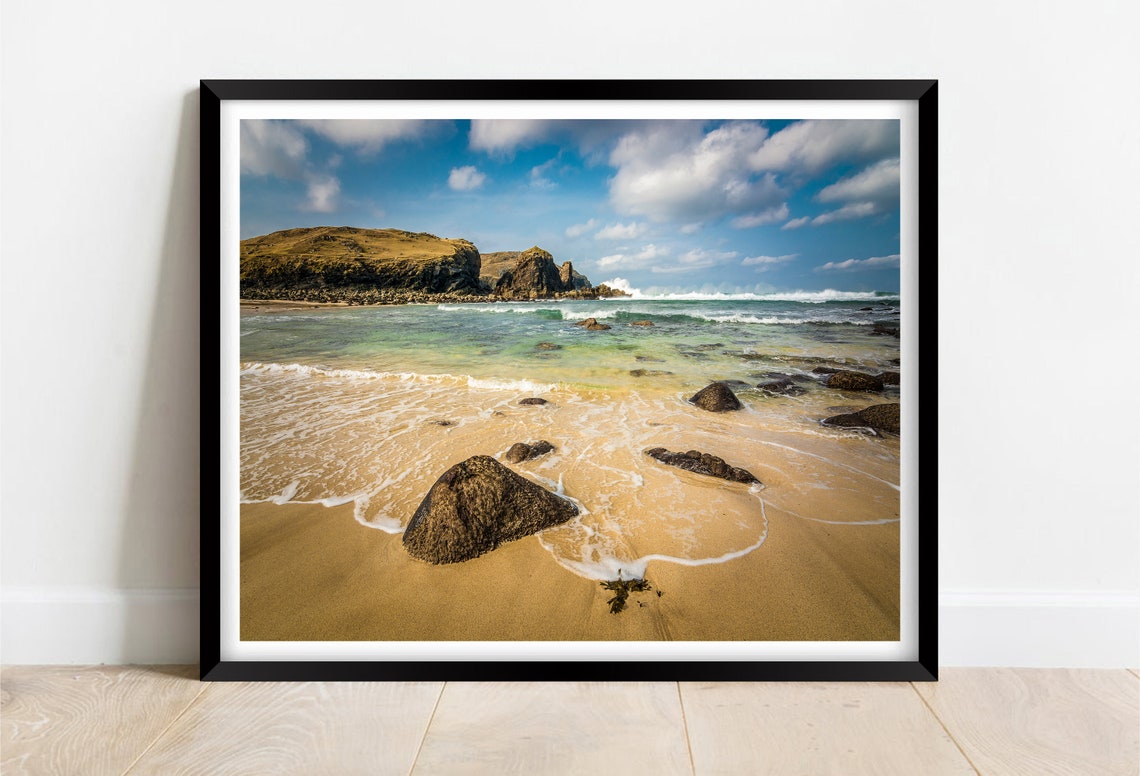 Dalbeg Beach Isle Of Lewis Scotland Turquoise Sea Coast Poster