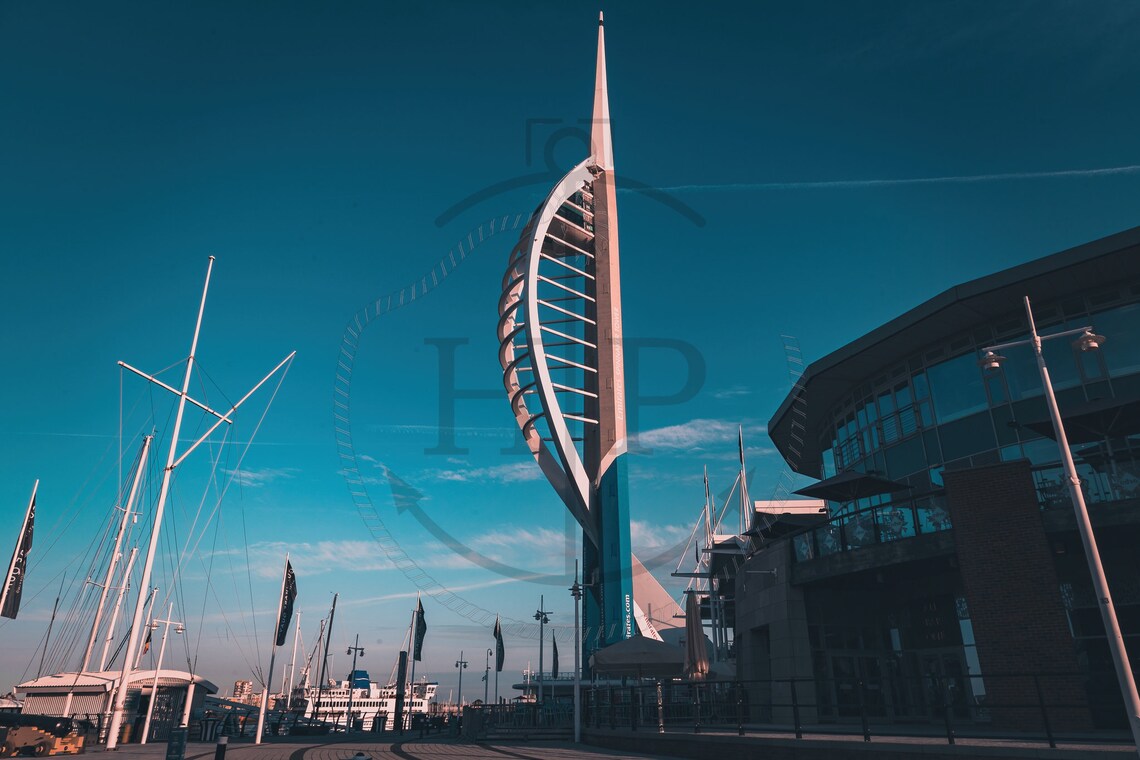 Spinnaker Tower Portsmouth Gunwharf Quays Dusk Sail Skyline Poster - Image 3