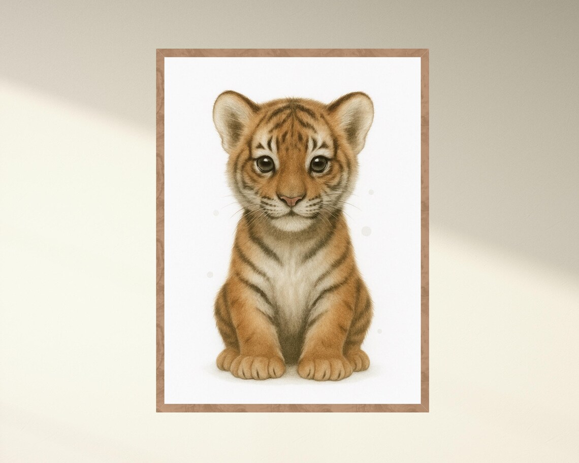 Baby Tiger Safari Nursery Decor, Kids Room - Image 4