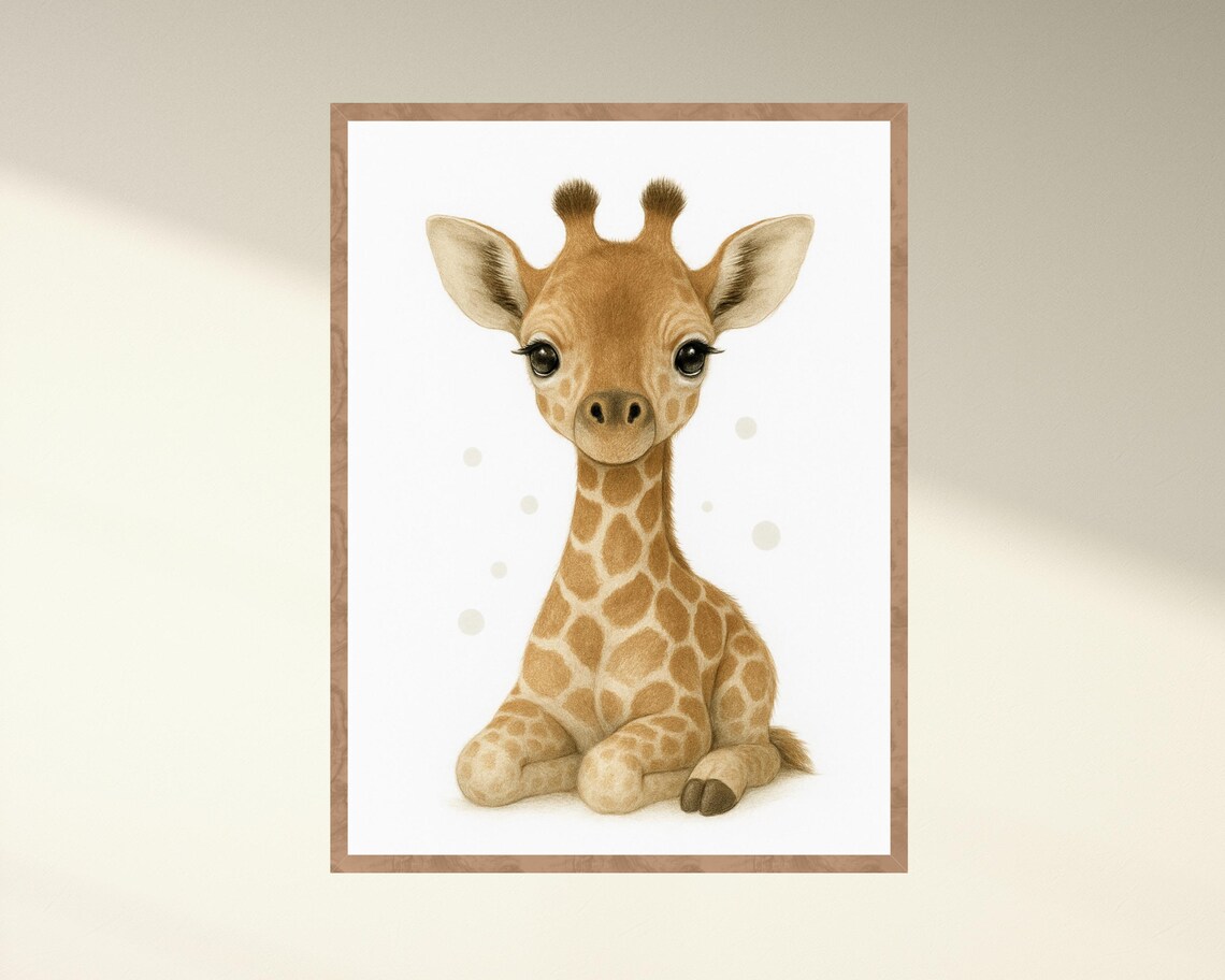Giraffe Nursery Art Print, Safari Kids Room Decor - Image 4