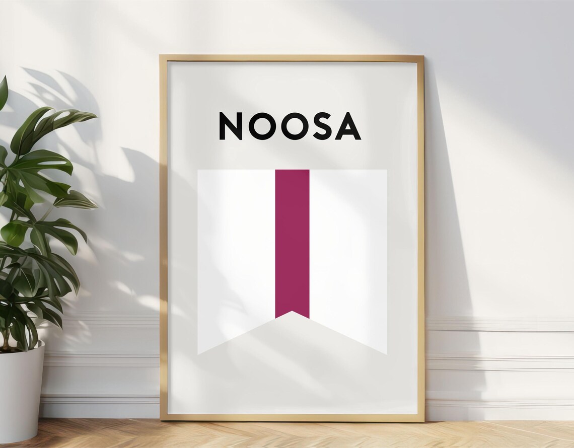 Noosa Surf Lifesaving Beach Flag Coastal Minimalist Art Print