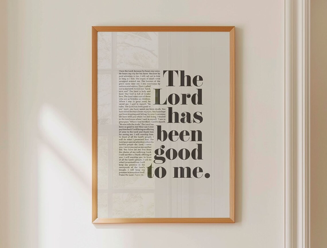 Psalm 116 The Lord Has Been Good To Me Layered Full Text Poster