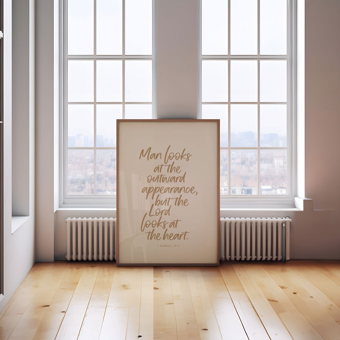 1 Samuel 16:7 The Lord Looks At The Heart Bible Verse Handwritten Poster - Image 4