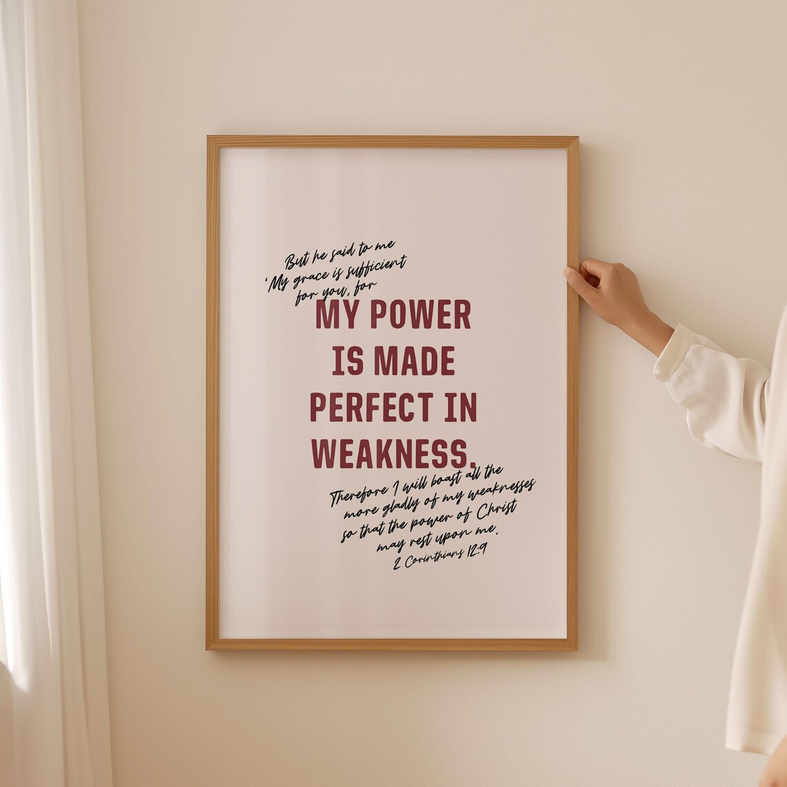 My Power Is Made Perfect In Weakness 2 Corinthians 12 9 Red Accent Poster - Image 4