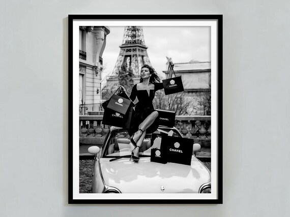 Black And White Fashion Poster Luxury Wall Art High Fashion Print Designer Wall Art Maximalist Room Decor