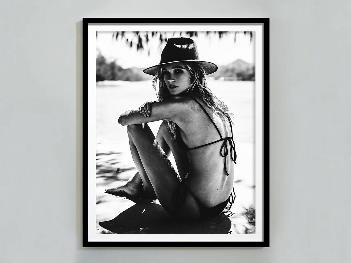 Coastal Cowgirl Print Wild West Black And White Fashion Wall Art Beach Photography Prints Girly Dorm Room Decor Retro Western Print