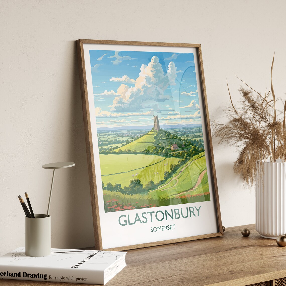 Glastonbury Travel Poster, Somerset England Poster Print - Image 3