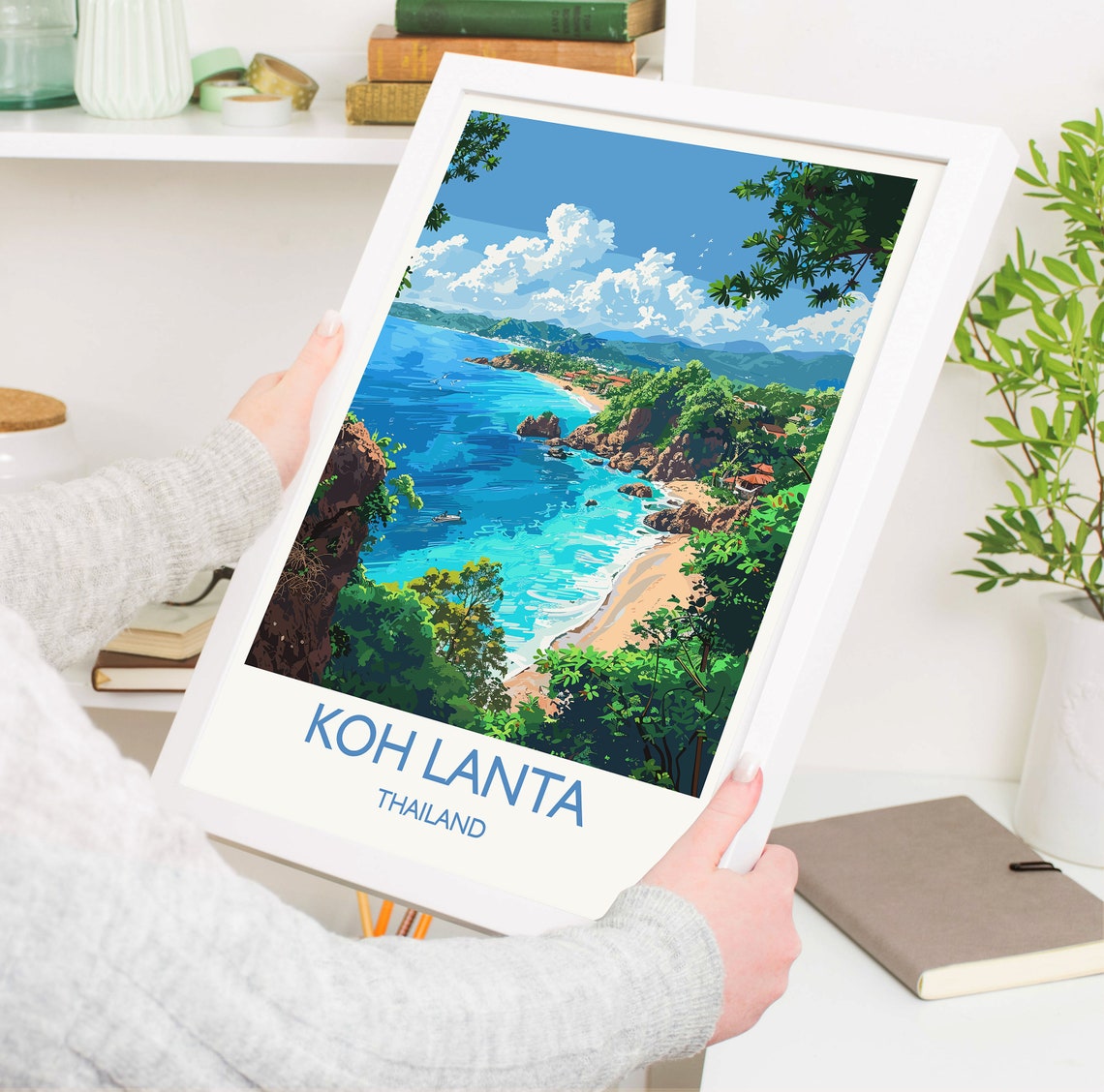 Koh Lanta Travel Print Travel Poster Of Koh Lanta Thailand Koh Lanta Art Lovers Gift Wall Art Print - Image 3