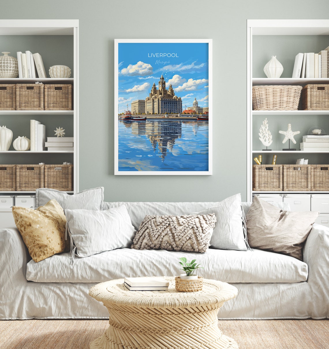 Liverpool Merseyside Waterfront Liver Building River View Poster - Image 4