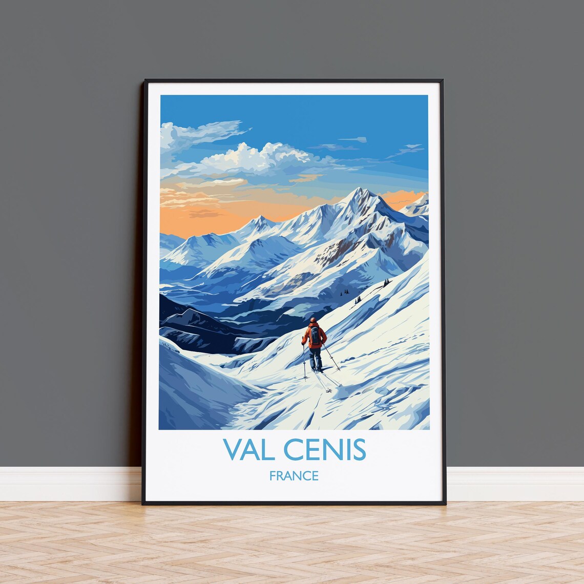 Val Cenis Travel Poster, France Ski Art Print