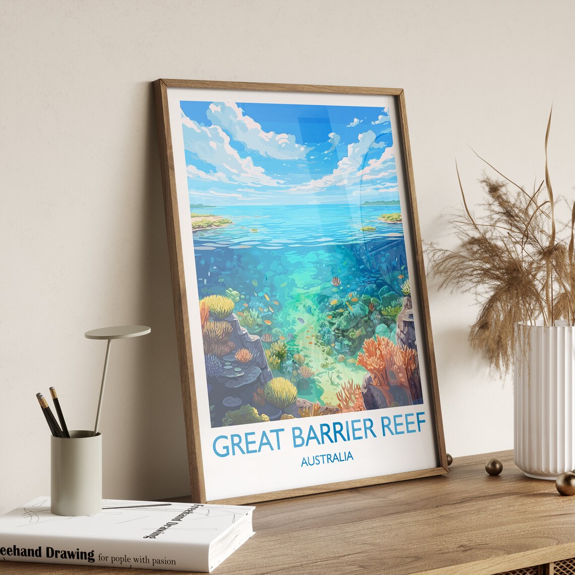 Great Barrier Reef Queensland Travel Poster, Australia - Image 3