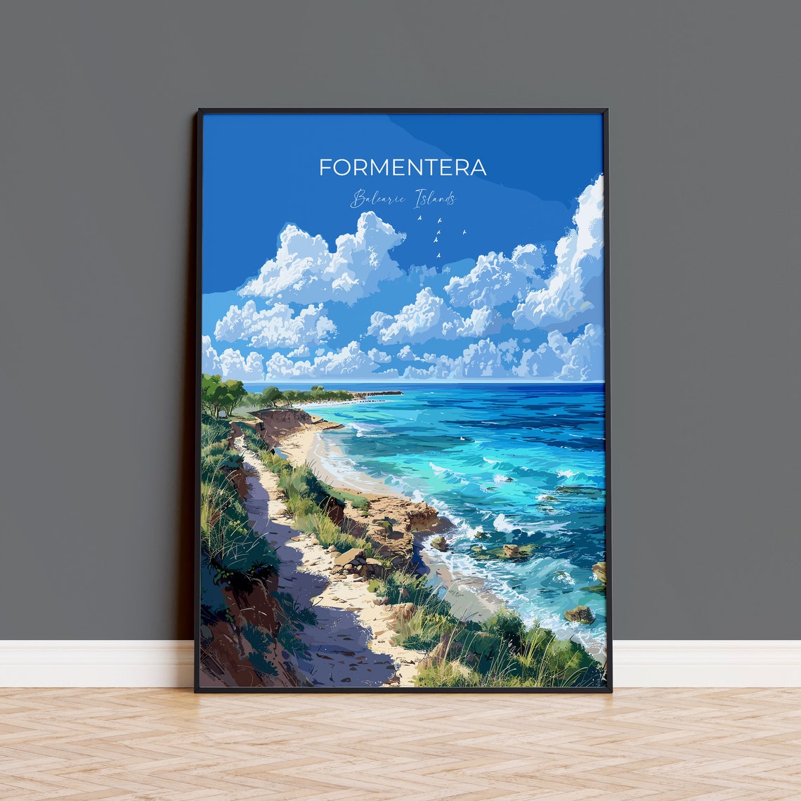 Formentera Balearic Islands Turquoise Beach Coastline Poster