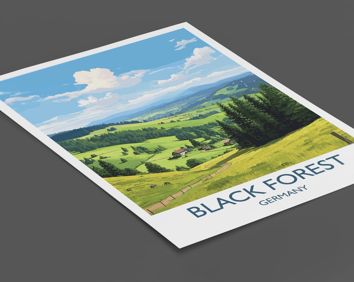 Black Forest Germany Rolling Hills Meadow Travel Poster Wall Decor - Image 2