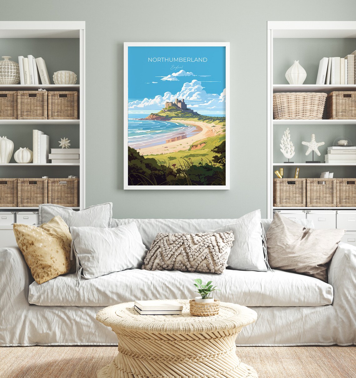 Northumberland Travel Poster, Northumberland Coast England - Image 4