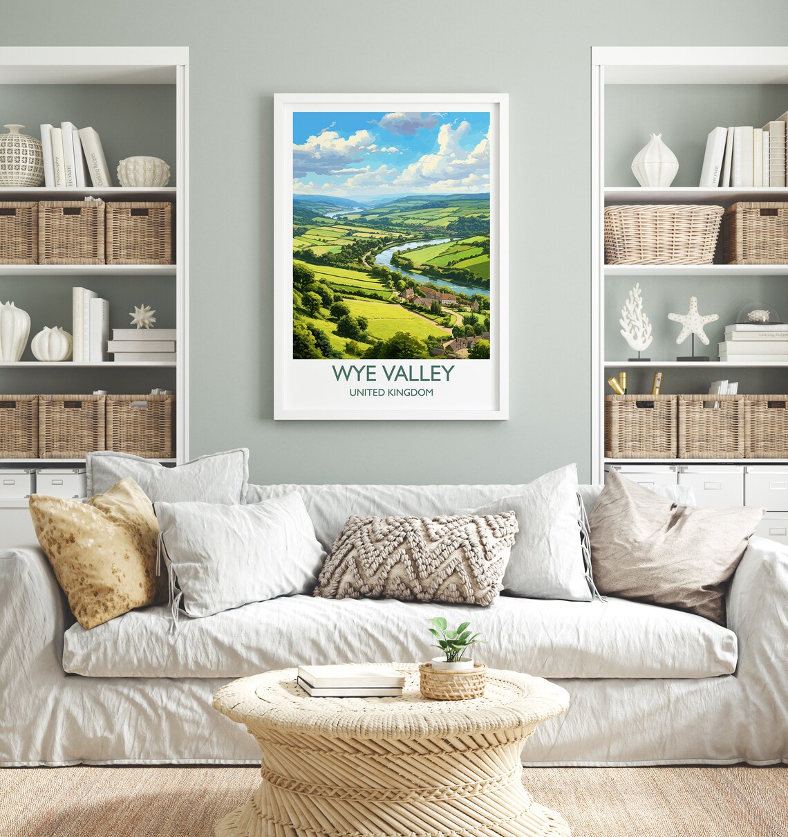 Wye Valley Travel Poster, UK Landscape Art Print - Image 4