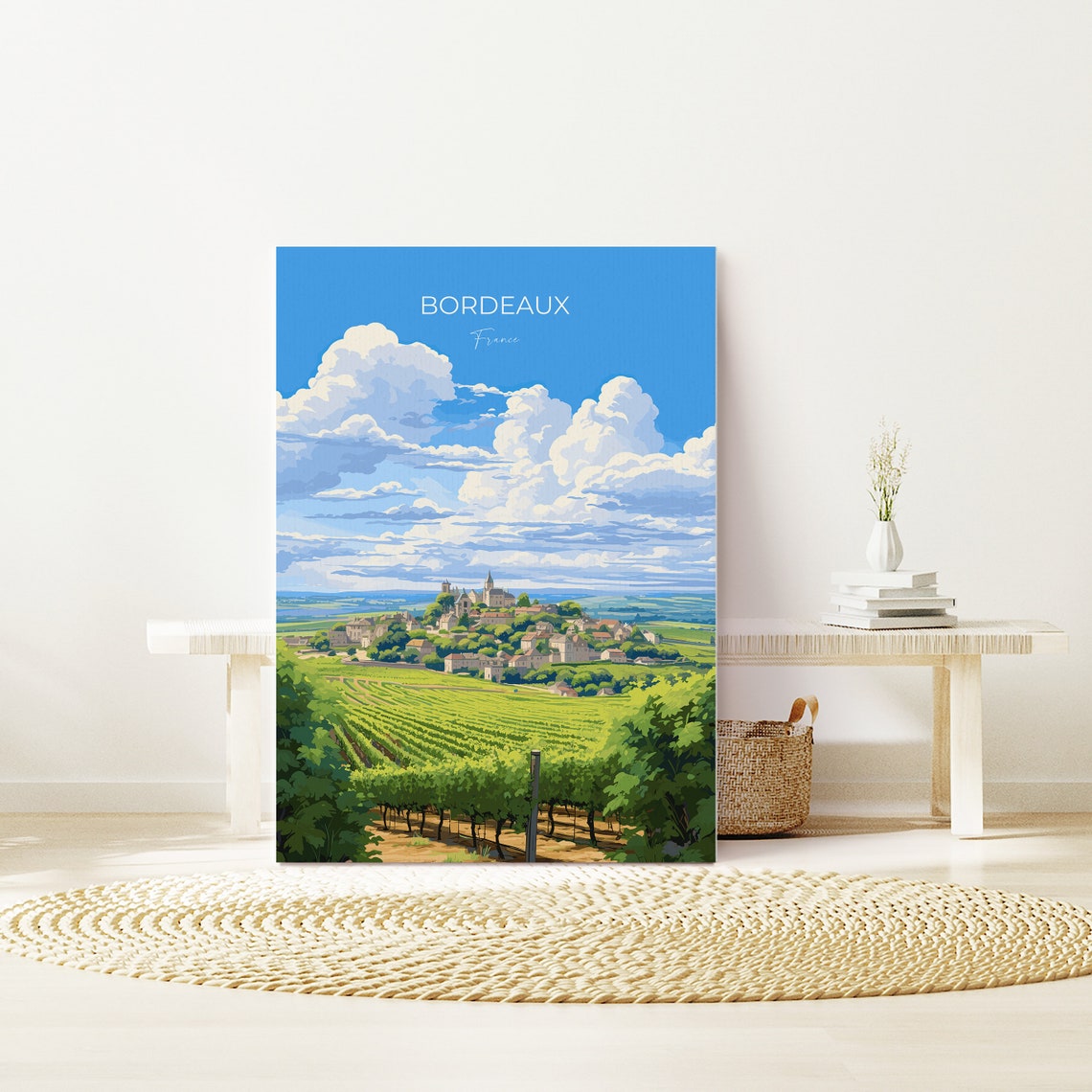 Bordeaux Travel Print Wall Art Travel Poster Of Bordeaux Wine Region France Europe France Travel Gift Art - Image 3