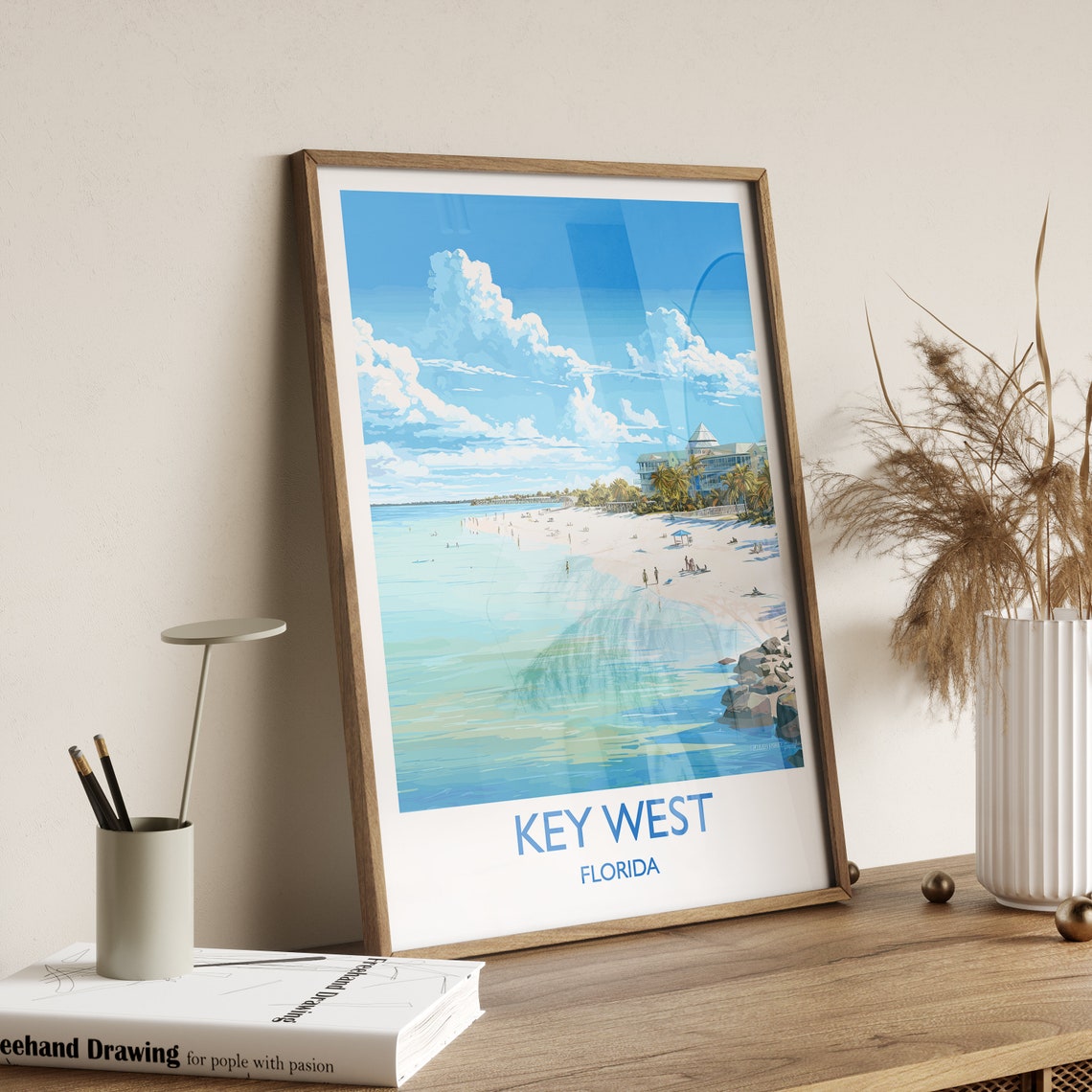 Key West Florida Tropical Beach Palms Resort Travel Poster Wall Decor - Image 3