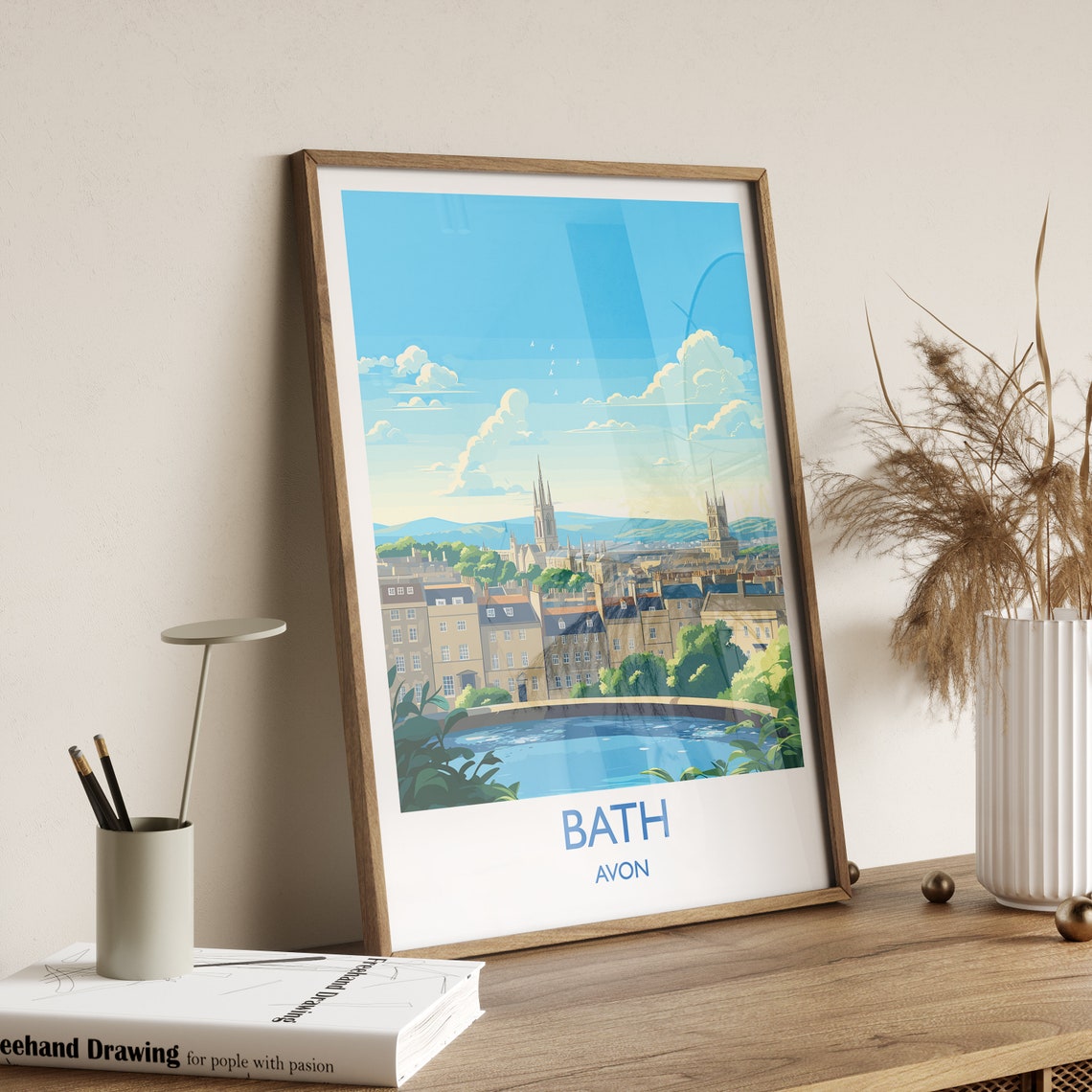 Bath Avon Georgian Crescents Abbey Skyline View Travel Poster - Image 3