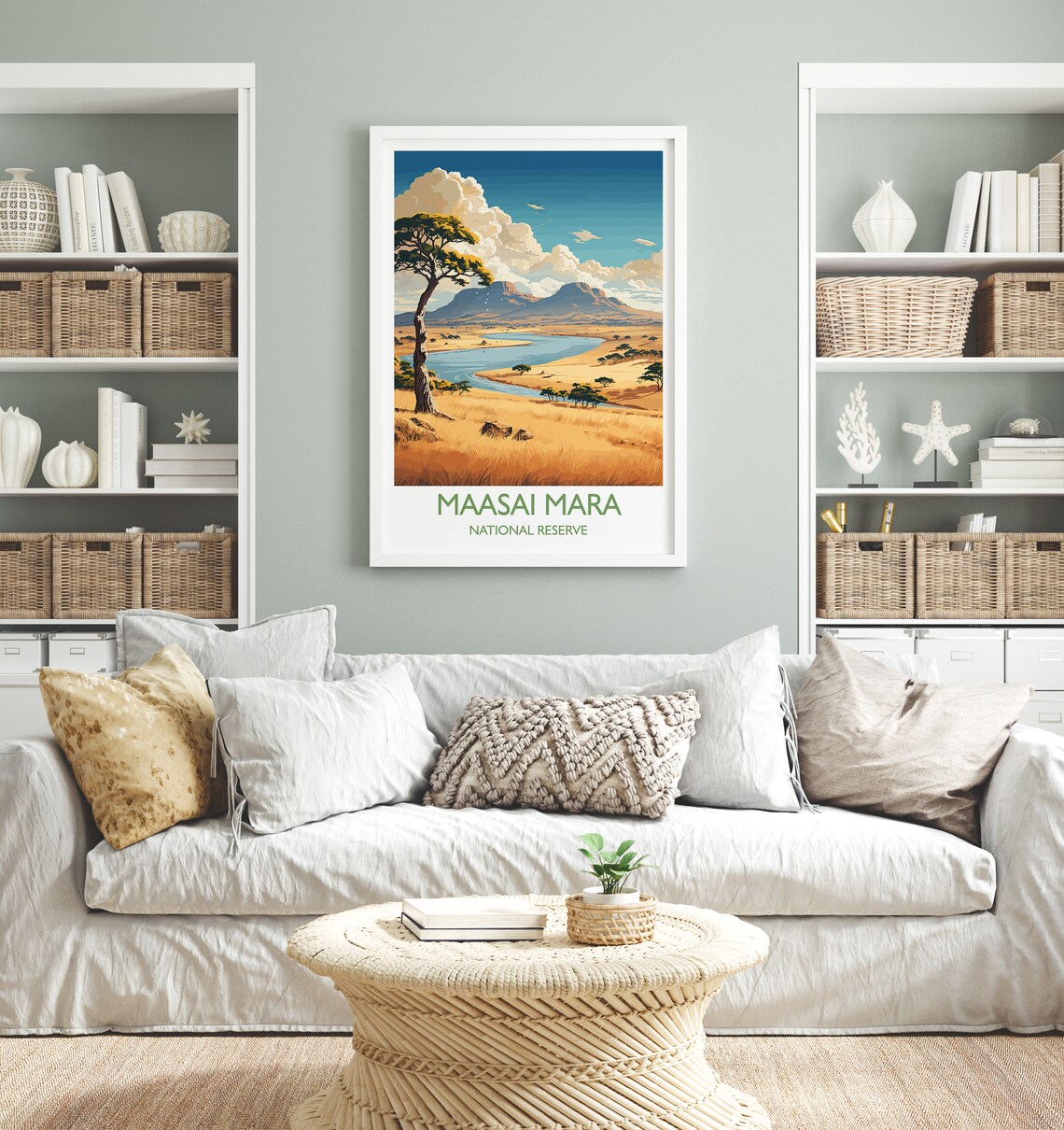 Maasai Mara National Reserve Winding River Savanna Art Poster - Image 4