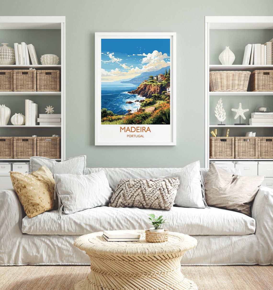 Madeira Portugal Rocky Coast Cliffs Ocean Panorama Travel Poster - Image 4
