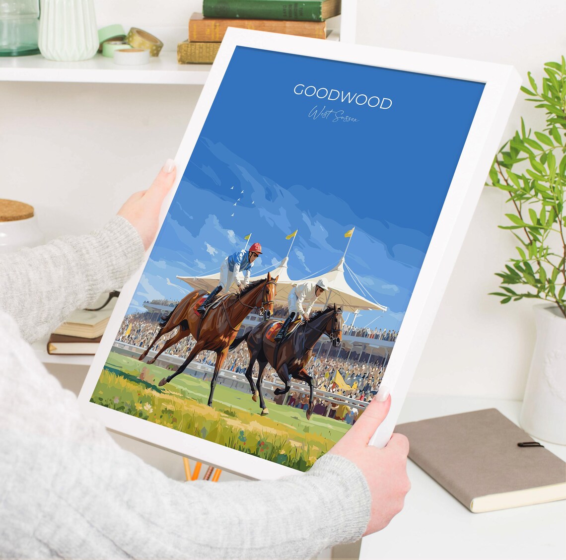 Goodwood West Sussex Horse Racing Finish Line Thrilling Poster - Image 3