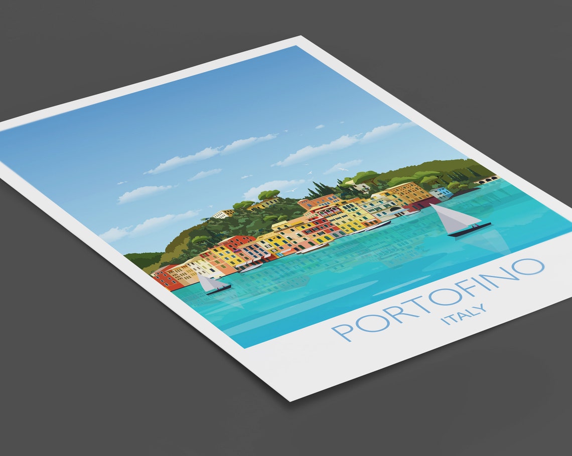 Portofino Travel Print Travel Poster Of Portofino Italy Italy Travel Poster - Image 2